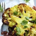 Curried Cauliflower Steaks with Red Rice & Tzatziki